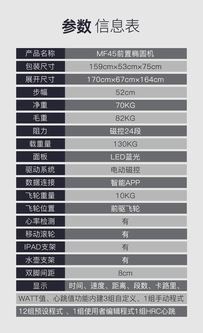 美国JOROTO-MF45前置椭圆机(图16)