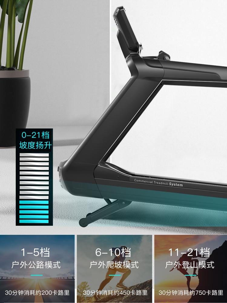 美国JOROTO品牌 跑步机健身房专用室内商用宽跑带健身DP500 DP500TV豪华版 高端豪华跑步机型 健身房级配置(图3)